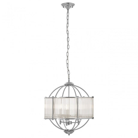 Alba 3 Bulb Pendant Lamp, Silver