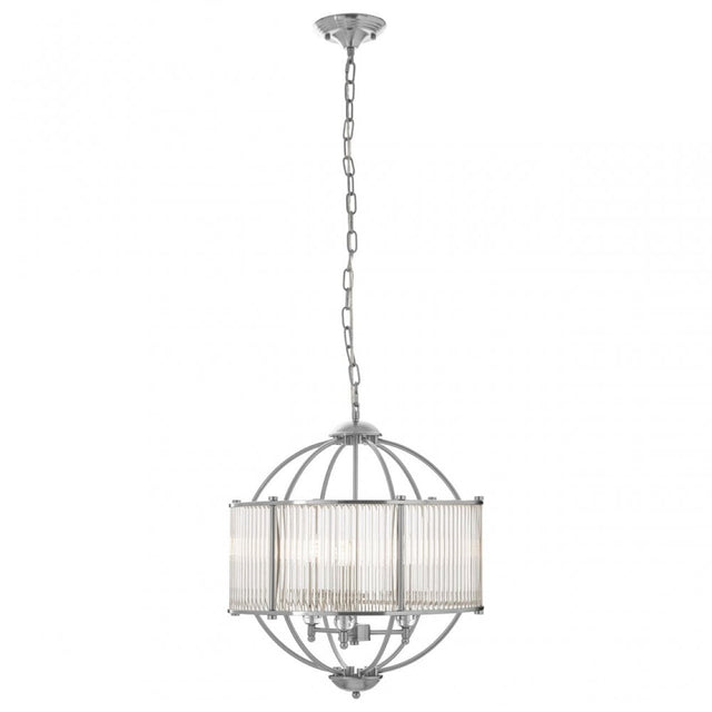 Alba 3 Bulb Pendant Lamp, Silver
