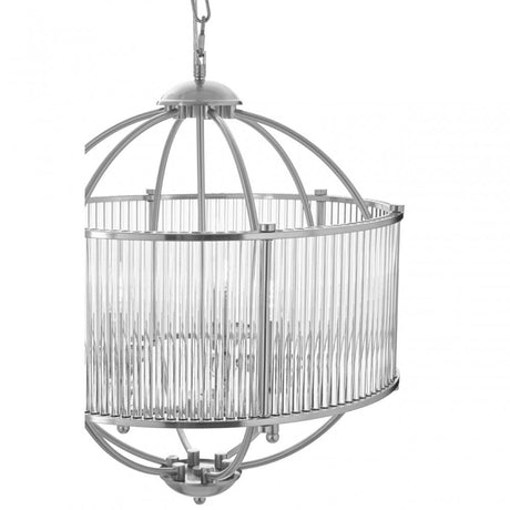 Alba 3 Bulb Pendant Lamp, Silver