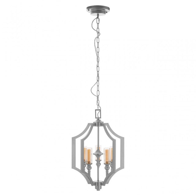 Alka 5 Bulb Pendant Lamp, Silver