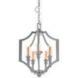 Alka 5 Bulb Pendant Lamp, Silver