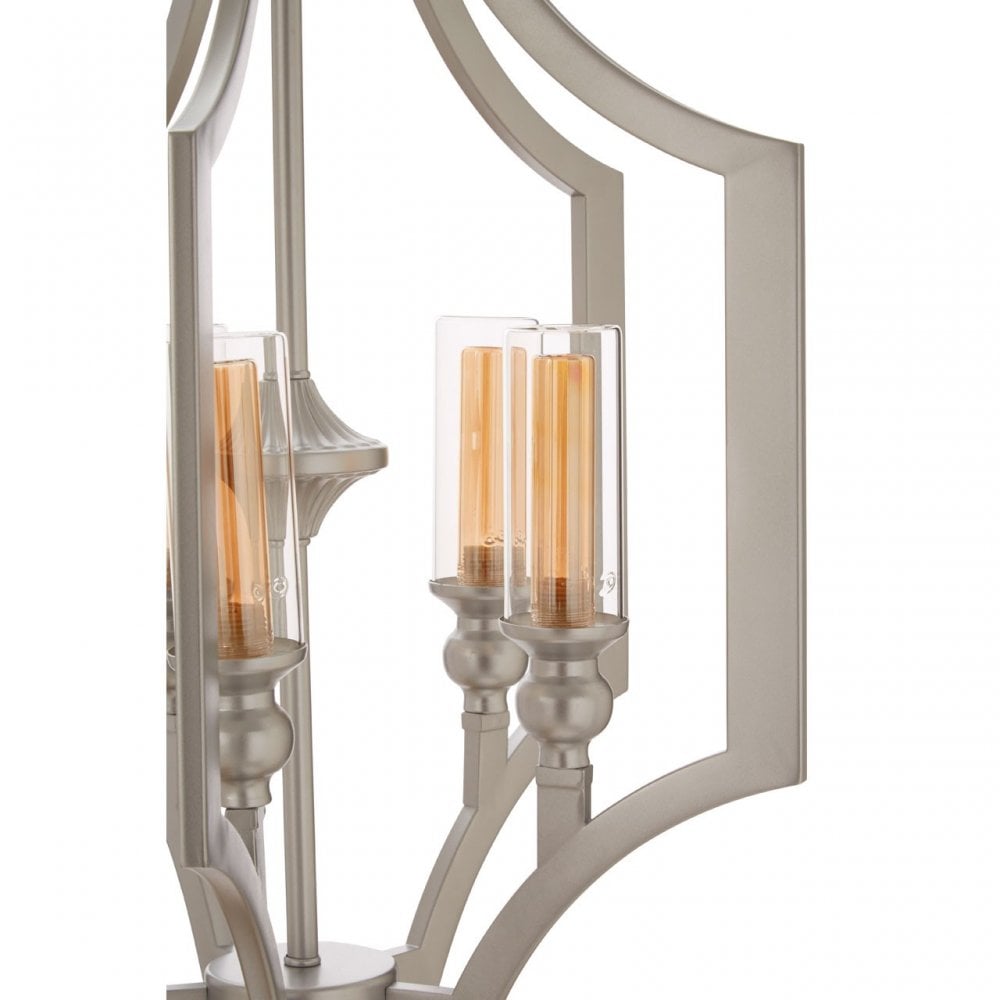 Alka 5 Bulb Pendant Lamp, Silver