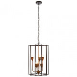 Allas 6 Bulb Pendant Lamp, Bronze