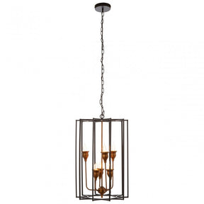 Allas 6 Bulb Pendant Lamp, Bronze