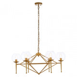 Abira 6 Bulb Geo Pendant Lamp, Gold