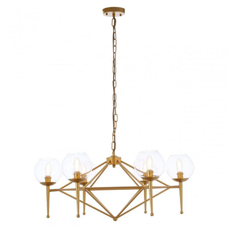 Abira 6 Bulb Geo Pendant Lamp, Gold