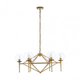 Abira 6 Bulb Geo Pendant Lamp, Gold