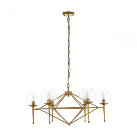 Abira 6 Bulb Geo Pendant Lamp, Gold