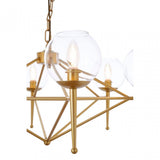 Abira 6 Bulb Geo Pendant Lamp, Gold