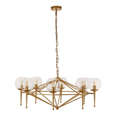 Abira 8 Bulb Geo Pendant Lamp, Gold