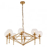 Abira 8 Bulb Geo Pendant Lamp, Gold