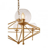 Abira 8 Bulb Geo Pendant Lamp, Gold