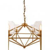 Abira 8 Bulb Geo Pendant Lamp, Gold