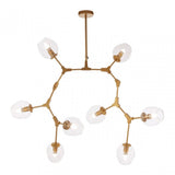 Abira 8 Bulb Gold Finish Pendant Lamp, Gold