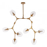 Abira 8 Bulb Gold Finish Pendant Lamp, Gold