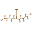 Abira 12 Bulb Gold Finish Pendant Lamp, Gold