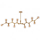 Abira 12 Bulb Gold Finish Pendant Lamp, Gold