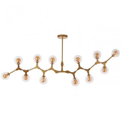 Abira 12 Bulb Gold Finish Pendant Lamp, Gold