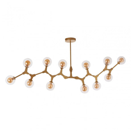Abira 12 Bulb Gold Finish Pendant Lamp, Gold