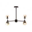 Abira 6 Bulb Matte Black Pendant Lamp, Black