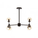 Abira 6 Bulb Matte Black Pendant Lamp, Black