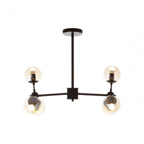 Abira 6 Bulb Matte Black Pendant Lamp, Black