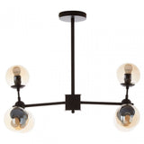 Abira 6 Bulb Matte Black Pendant Lamp, Black
