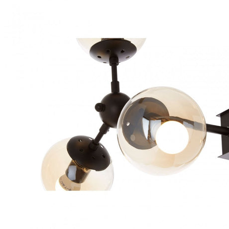 Abira 6 Bulb Matte Black Pendant Lamp, Black