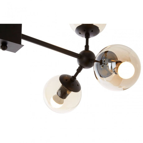 Abira 6 Bulb Matte Black Pendant Lamp, Black