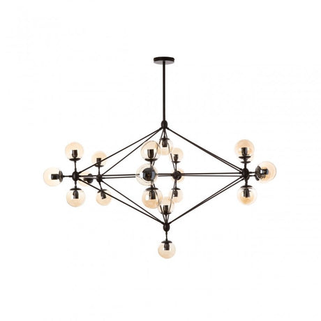 Abira 21 Bulb Matte Black Pendant Lamp, Black