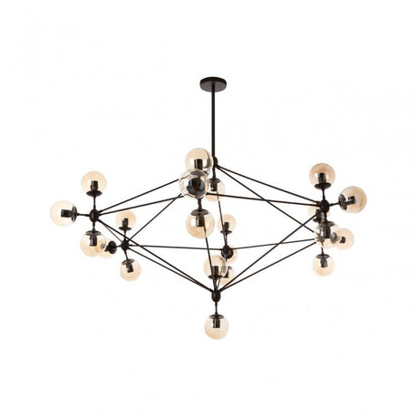 Abira 21 Bulb Matte Black Pendant Lamp, Black