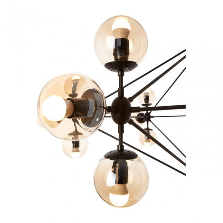 Abira 21 Bulb Matte Black Pendant Lamp, Black