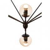 Abira 21 Bulb Matte Black Pendant Lamp, Black