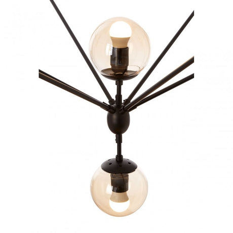 Abira 21 Bulb Matte Black Pendant Lamp, Black