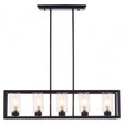 Aliko 5 Bulb Matte Black Pendant Lamp, Brown
