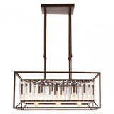 Akiko 6 Bulb Black Finish Pendant Lamp, Black
