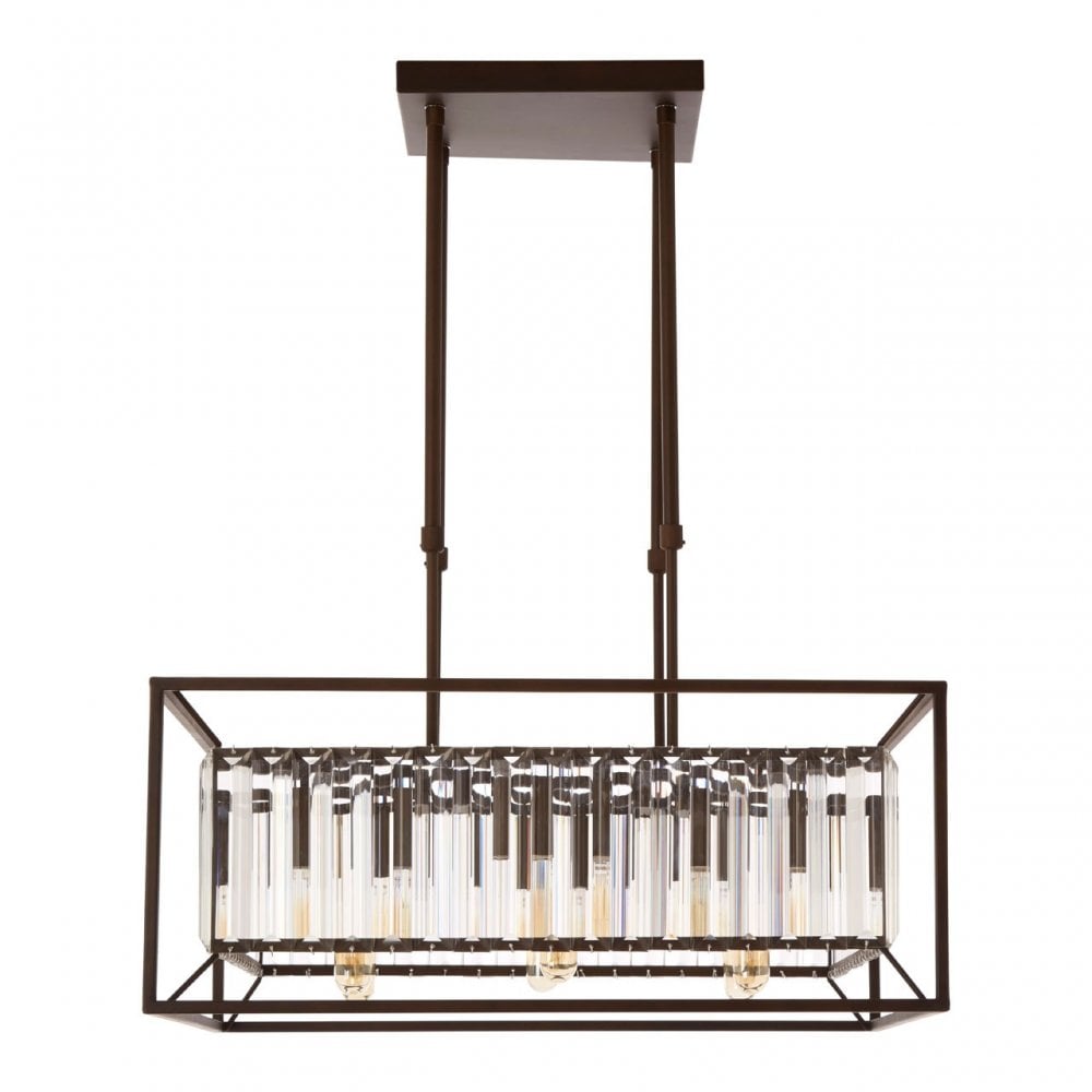 Akiko 6 Bulb Black Finish Pendant Lamp, Black