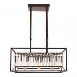 Akiko 6 Bulb Black Finish Pendant Lamp, Black