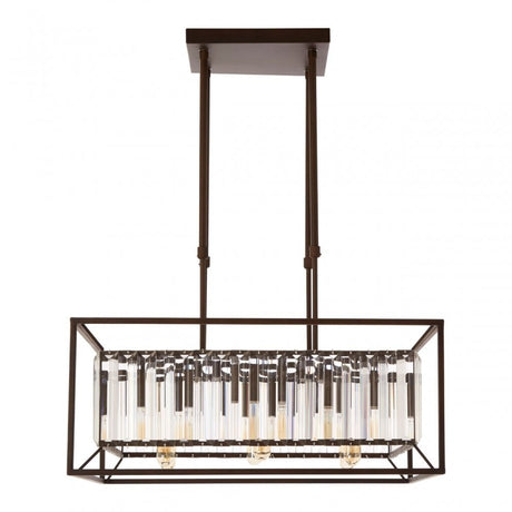 Akiko 6 Bulb Black Finish Pendant Lamp, Black