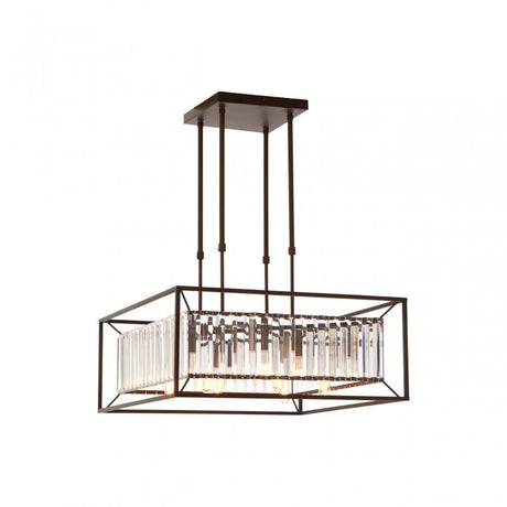 Akiko 6 Bulb Black Finish Pendant Lamp, Black