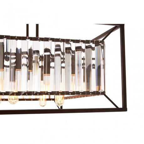 Akiko 6 Bulb Black Finish Pendant Lamp, Black