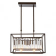 Akiko 4 Bulb Black Finish Pendant Lamp, Black