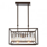 Akiko 4 Bulb Black Finish Pendant Lamp, Black