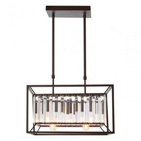 Akiko 4 Bulb Black Finish Pendant Lamp, Black