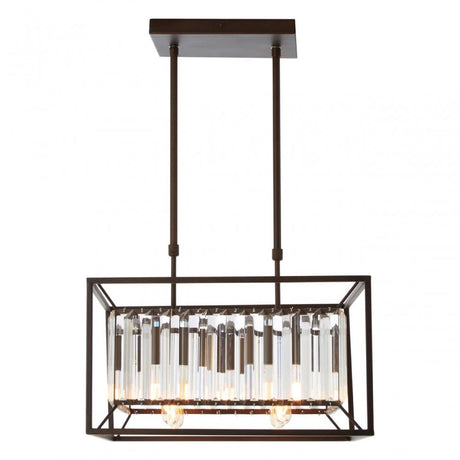 Akiko 4 Bulb Black Finish Pendant Lamp, Black