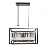 Akiko 4 Bulb Black Finish Pendant Lamp, Black