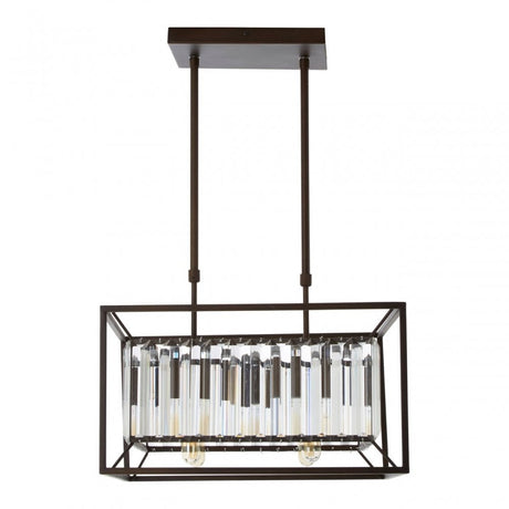 Akiko 4 Bulb Black Finish Pendant Lamp, Black