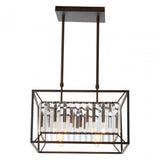 Akiko 4 Bulb Black Finish Pendant Lamp, Black