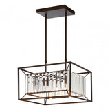 Akiko 4 Bulb Black Finish Pendant Lamp, Black