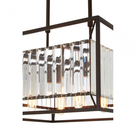 Akiko 4 Bulb Black Finish Pendant Lamp, Black
